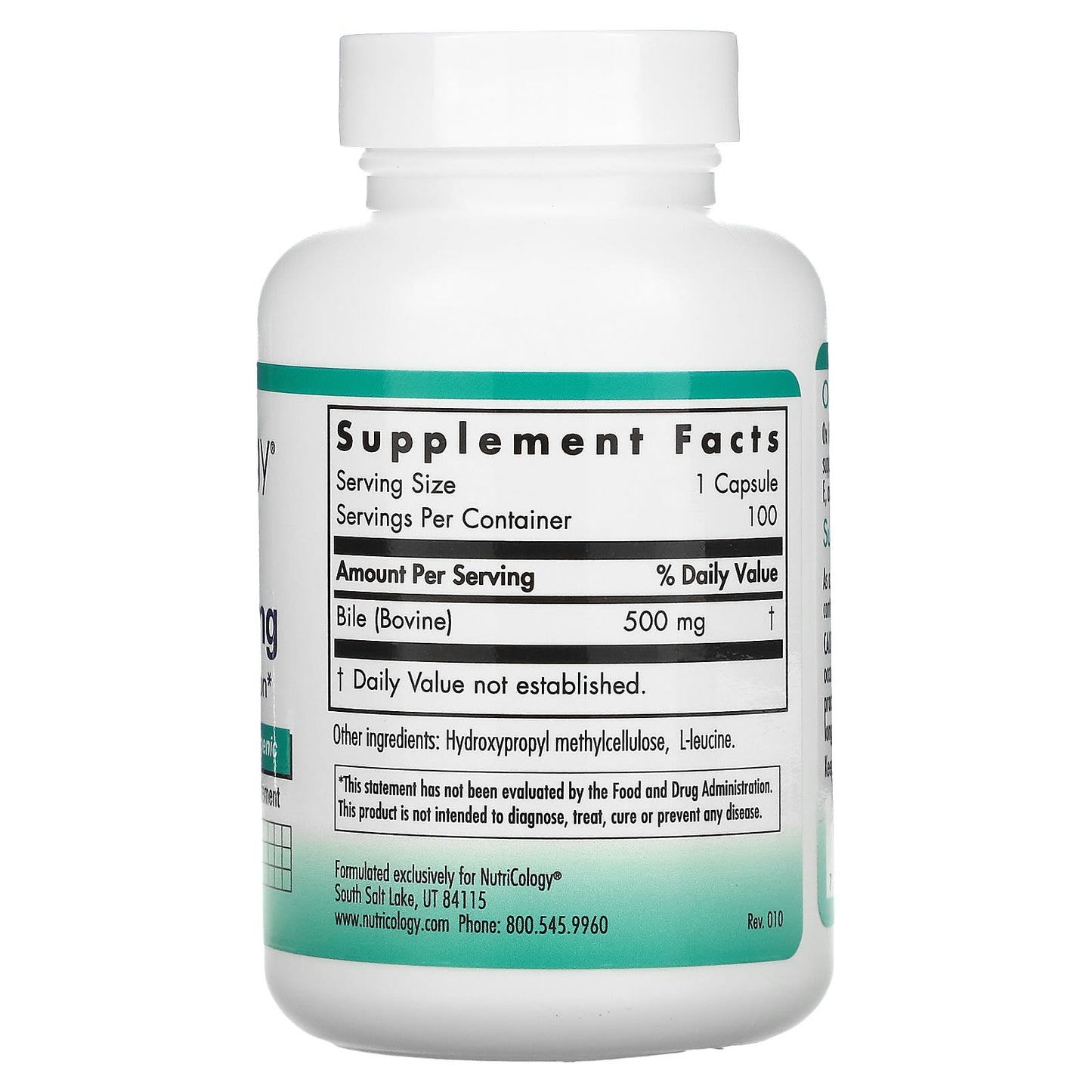 Nutricology, Ox Bile 500 mg, 100 Vegicaps UPC 713947508507 | Hilife Vitamins
