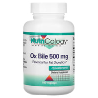Nutricology, Ox Bile 500 mg, 100 Vegicaps UPC 713947508507 | Hilife Vitamins