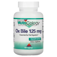 Nutricology, Ox Bile 125 mg, 180 Capsules UPC 713947563704 | Hilife Vitamins