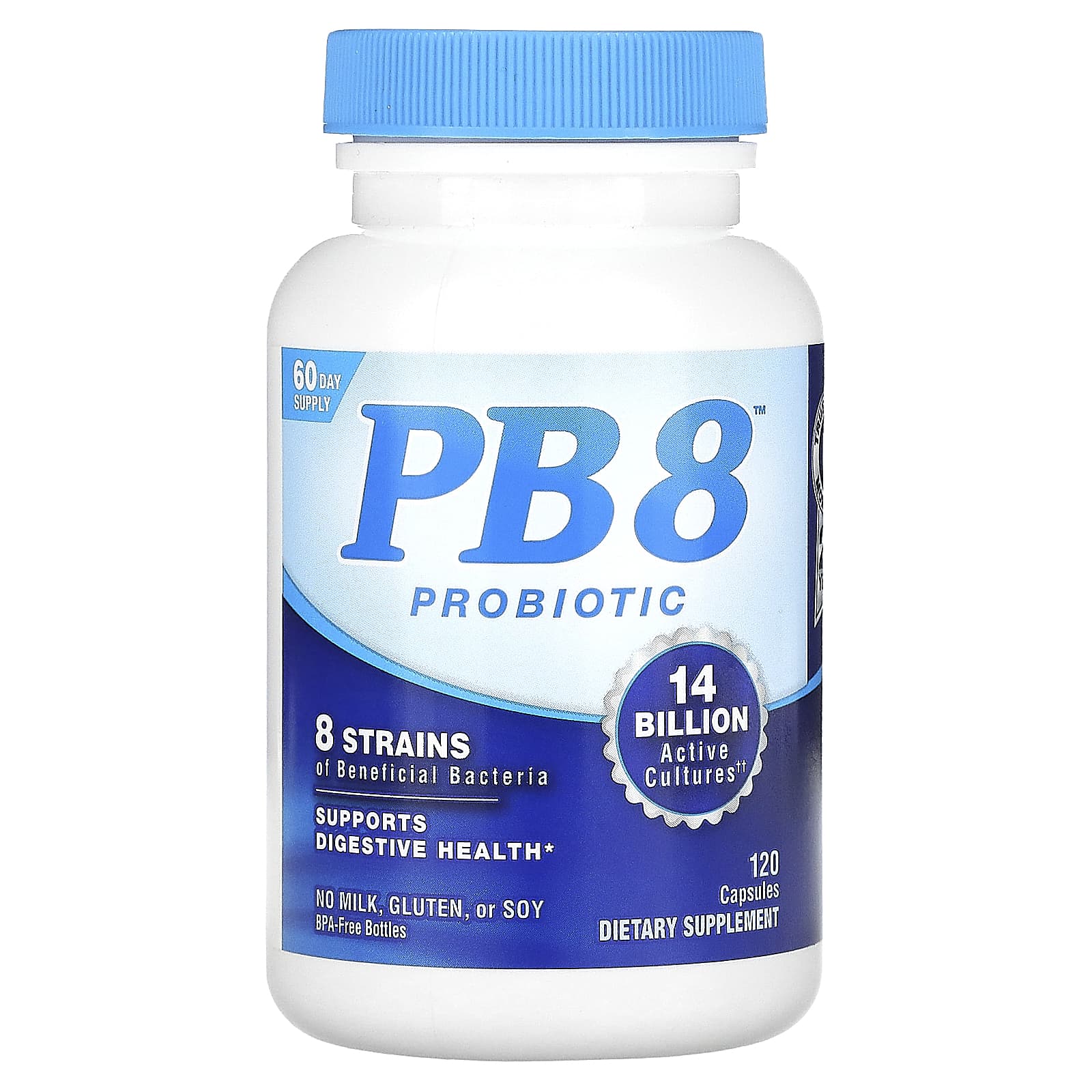 Nutrition Now, PB 8™ Probiotic, 14 Billion, 120 Capsules UPC 027917001128 | HiLife Vitamins