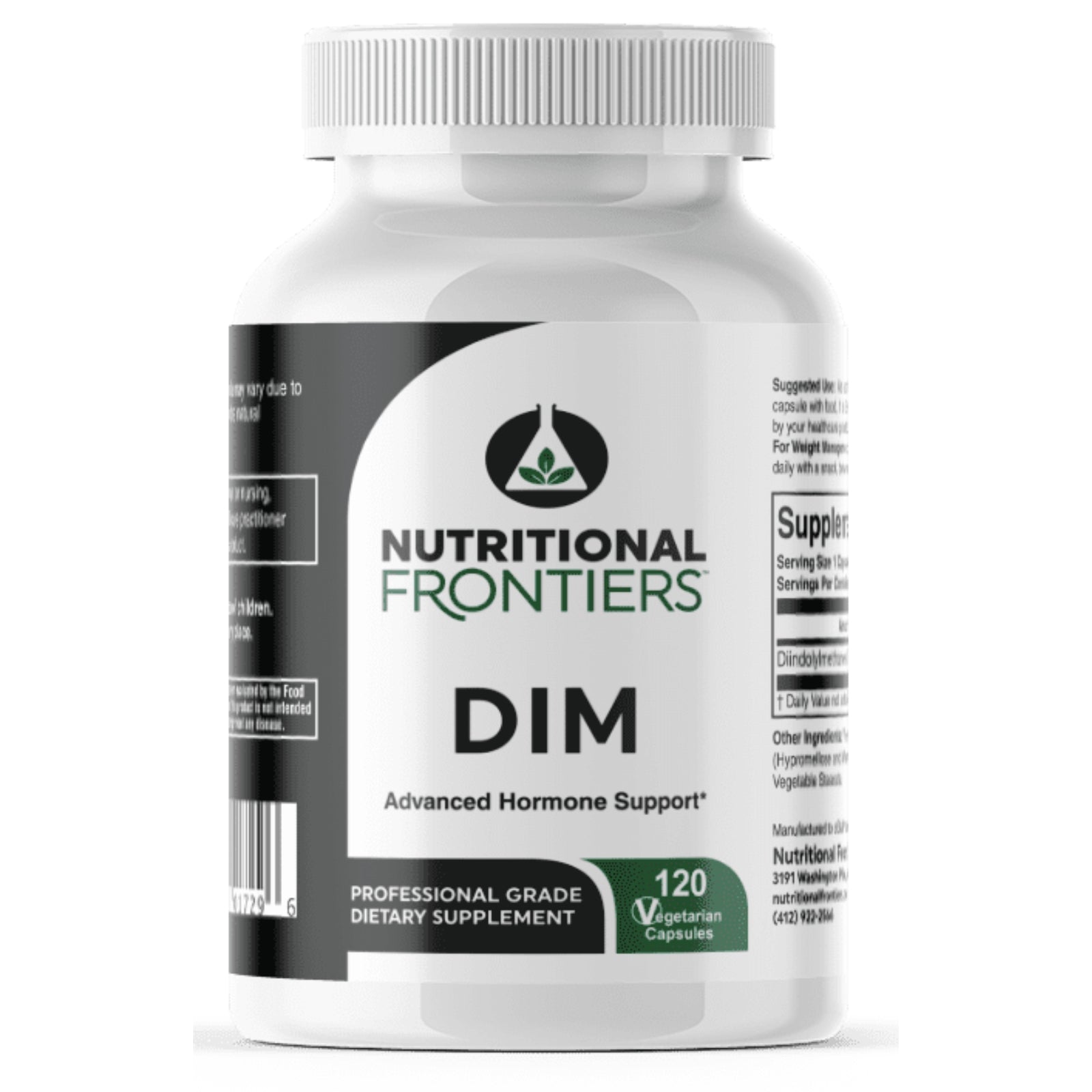 Nutritional Frontiers, DIM, 120 Vegetarian Capsules UPC 815317017296 | Hilife Vitamins