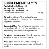 Nutritional Frontiers, DIM, 120 Vegetarian Capsules UPC 815317017296 | Hilife Vitamins