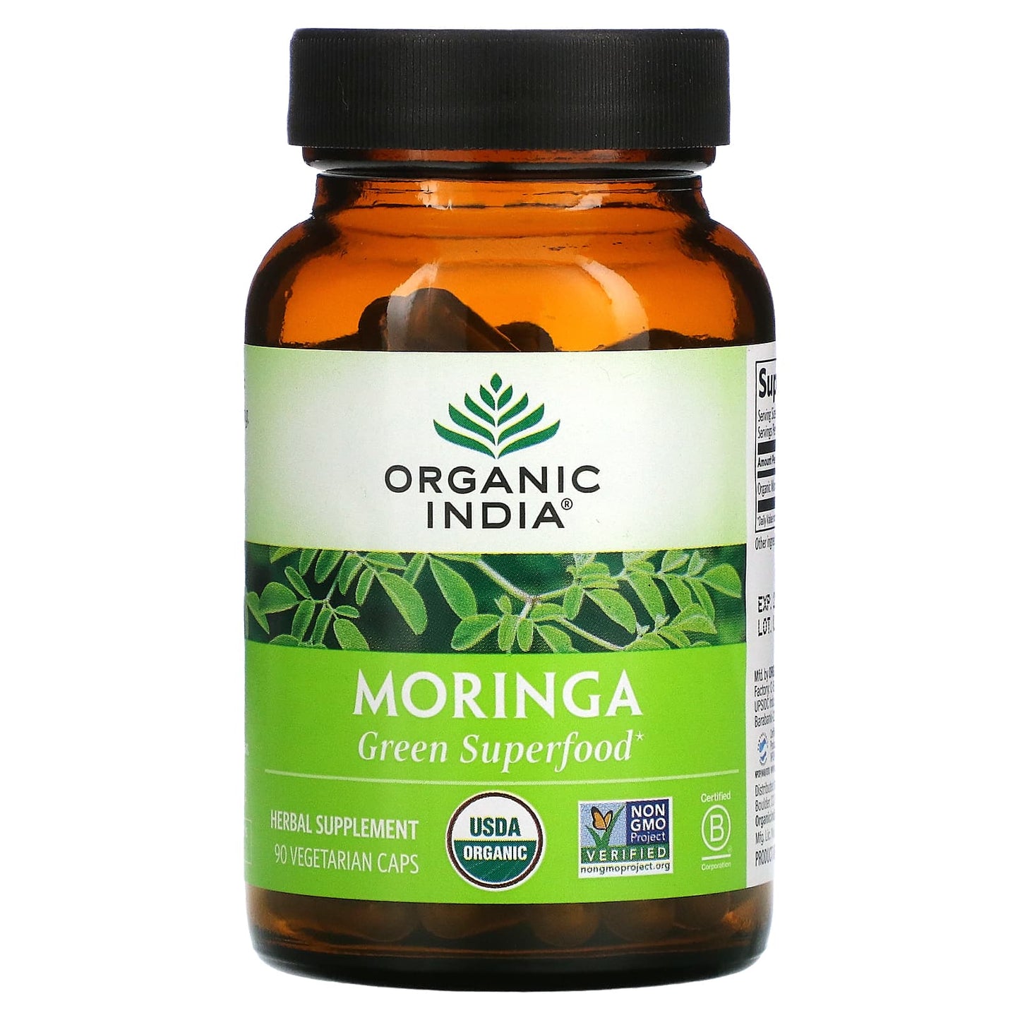 Organic India, Organic Moringa, 90 Vegetarian Capsules UPC 801541508174 | Hilife Vitamins