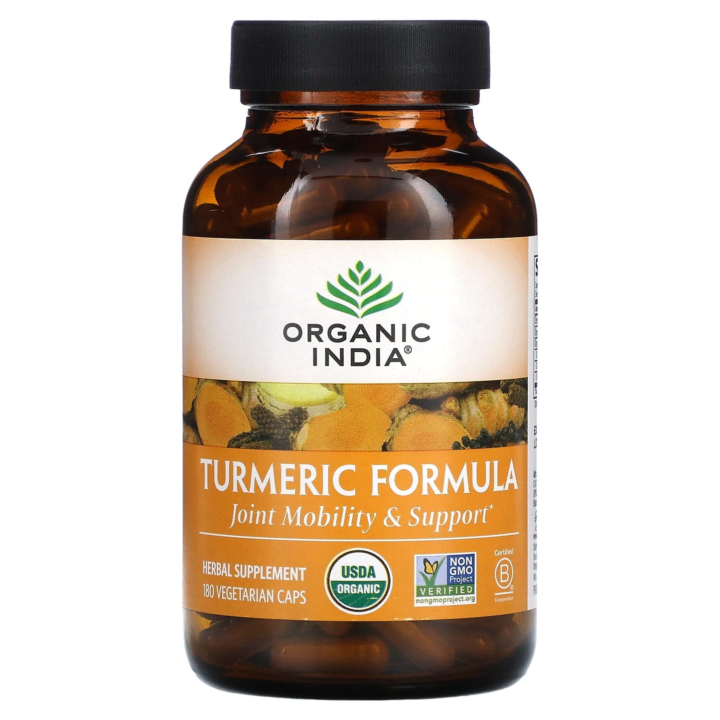 Organic India, Turmeric, 180 Vegetarian Capsules UPC 801541512485 | Hilife Vitamins