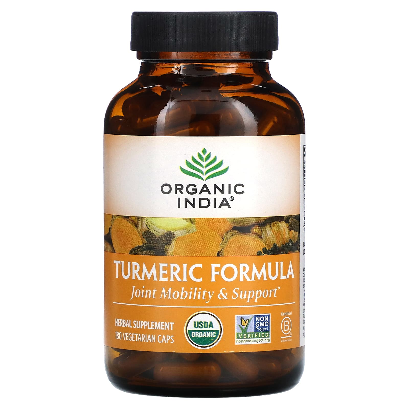 Organic India, Turmeric, 180 Vegetarian Capsules UPC 801541512485 | Hilife Vitamins
