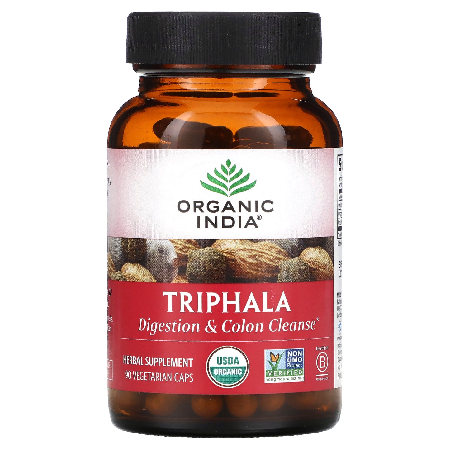 Organic India, Triphala, 90 Vegetarian Capsules UPC 851469000175 | Hilife Vitamins