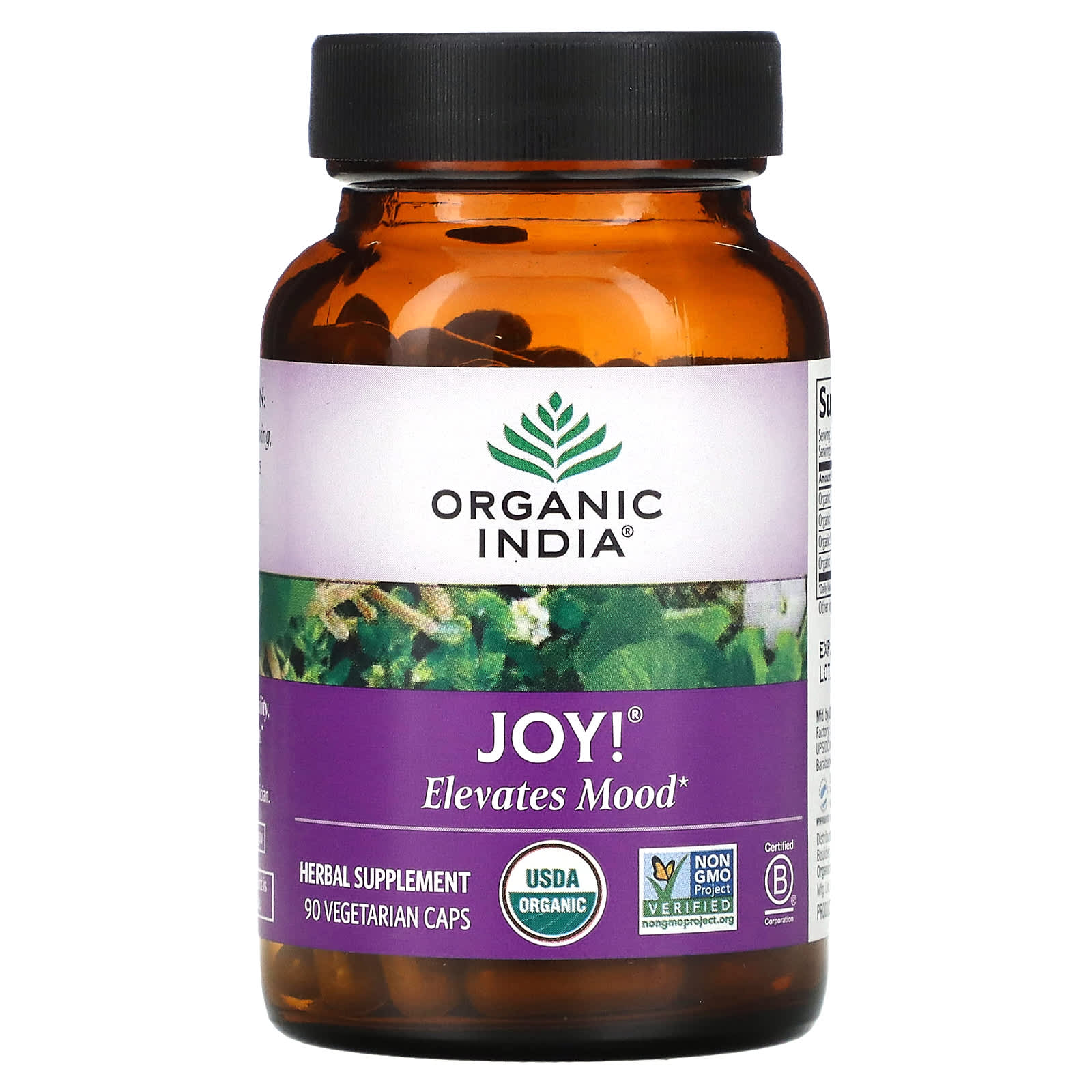 Organic India, Joy, 90 Vegetarian Capsules UPC 851469000472 | Hilife Vitamins