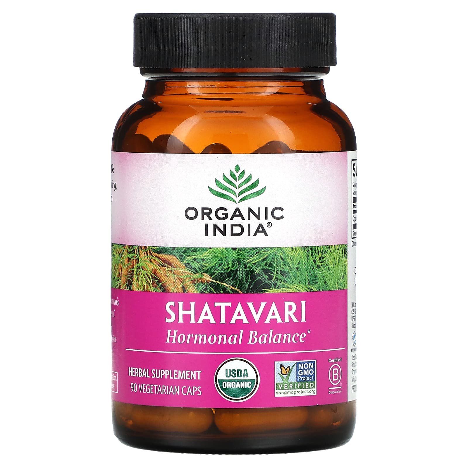 Organic India, Shatavari, 90 Vegetarian Capsules UPC 851469000571 | Hilife Vitamins