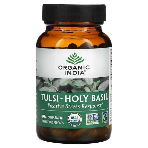 Organic India, Tulsi Holy Basil, 90 Vegetarian Capsules - 851469000793 | Hilife Vitamins