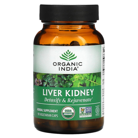 Organic India, Liver Kidney, 90 Vegetarian Capsules - 851469000915 | Hilife Vitamins