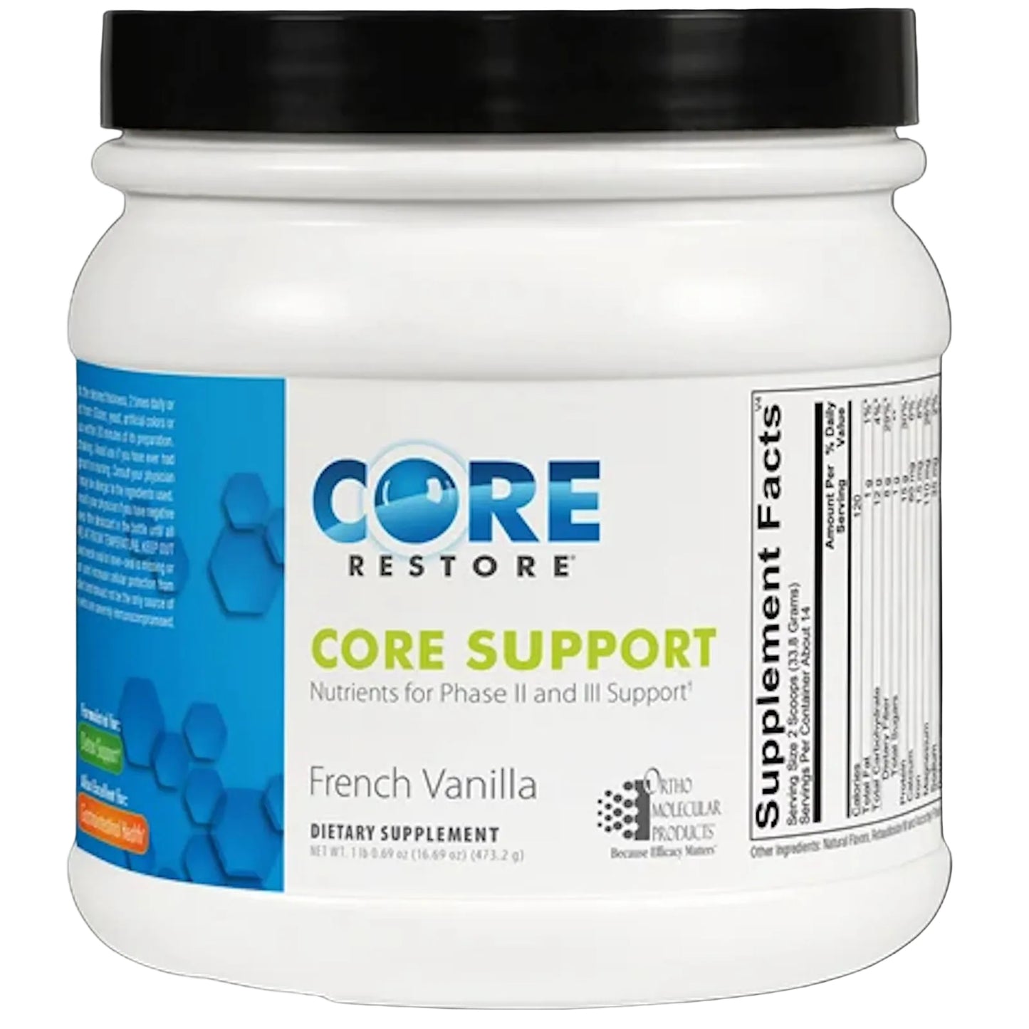 Ortho Molecular, Core Support French Vanilla, 17.03 Oz - HiLife Vitamins