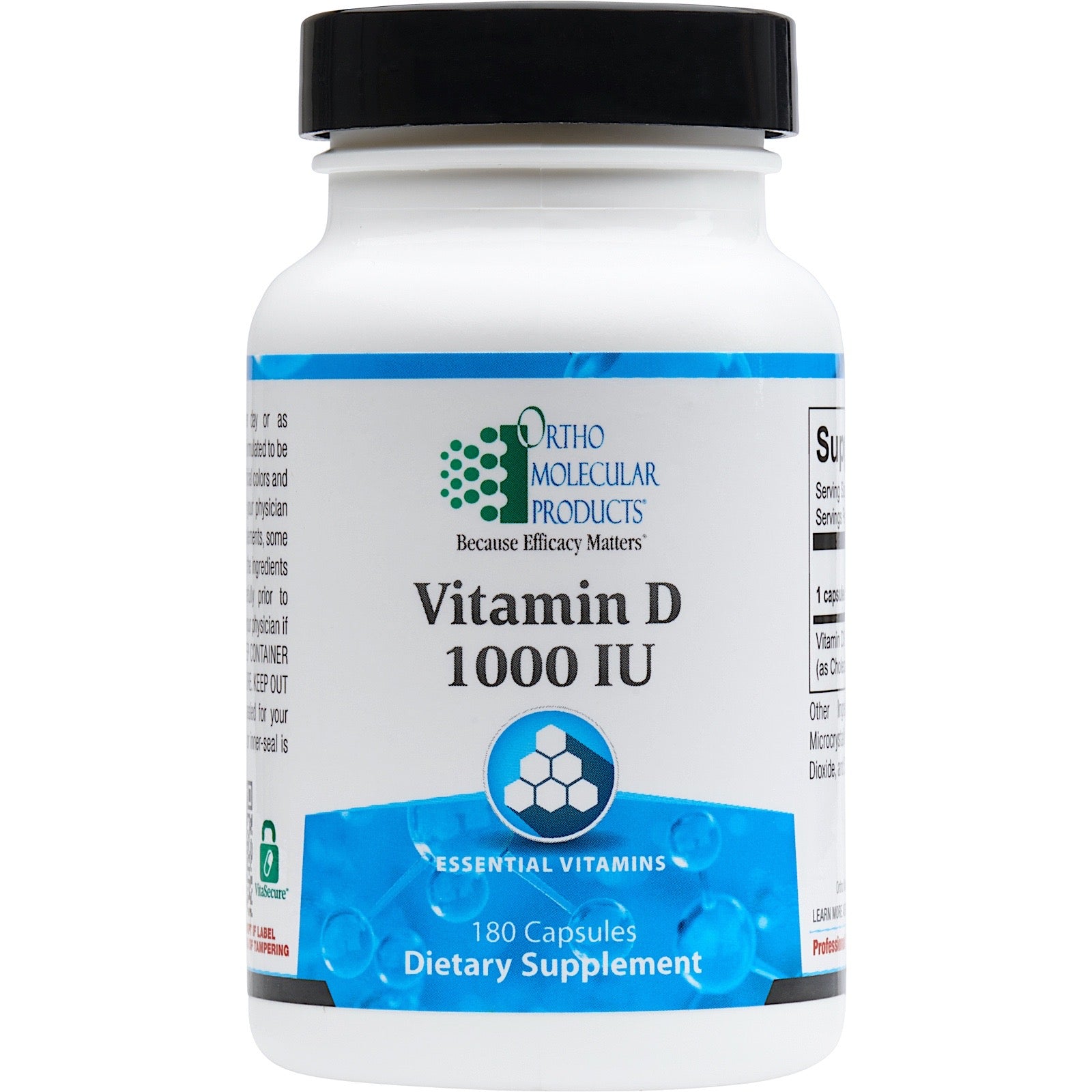 Ortho Molecular, Vitamin D 1,000 IU, 180 Capsules UPC 615033001087 | HiLife Vitamins