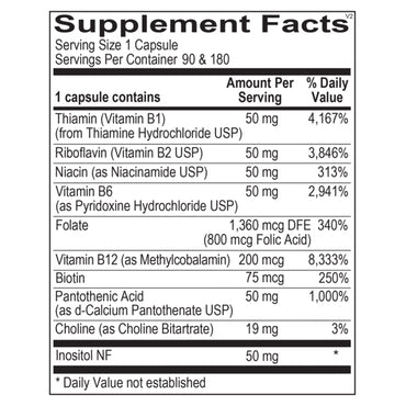 Ortho Molecular, Ortho B Complex, 90 Capsules UPC 615033001100 | Hilife Vitamins