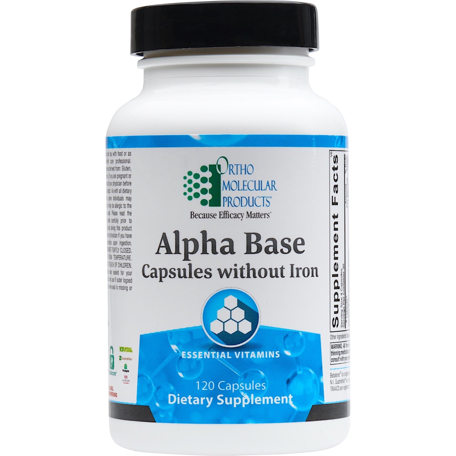 Ortho Molecular, Alpha Based No Iron, 120 Capsules UPC 615033001520 | HiLife Vitamins
