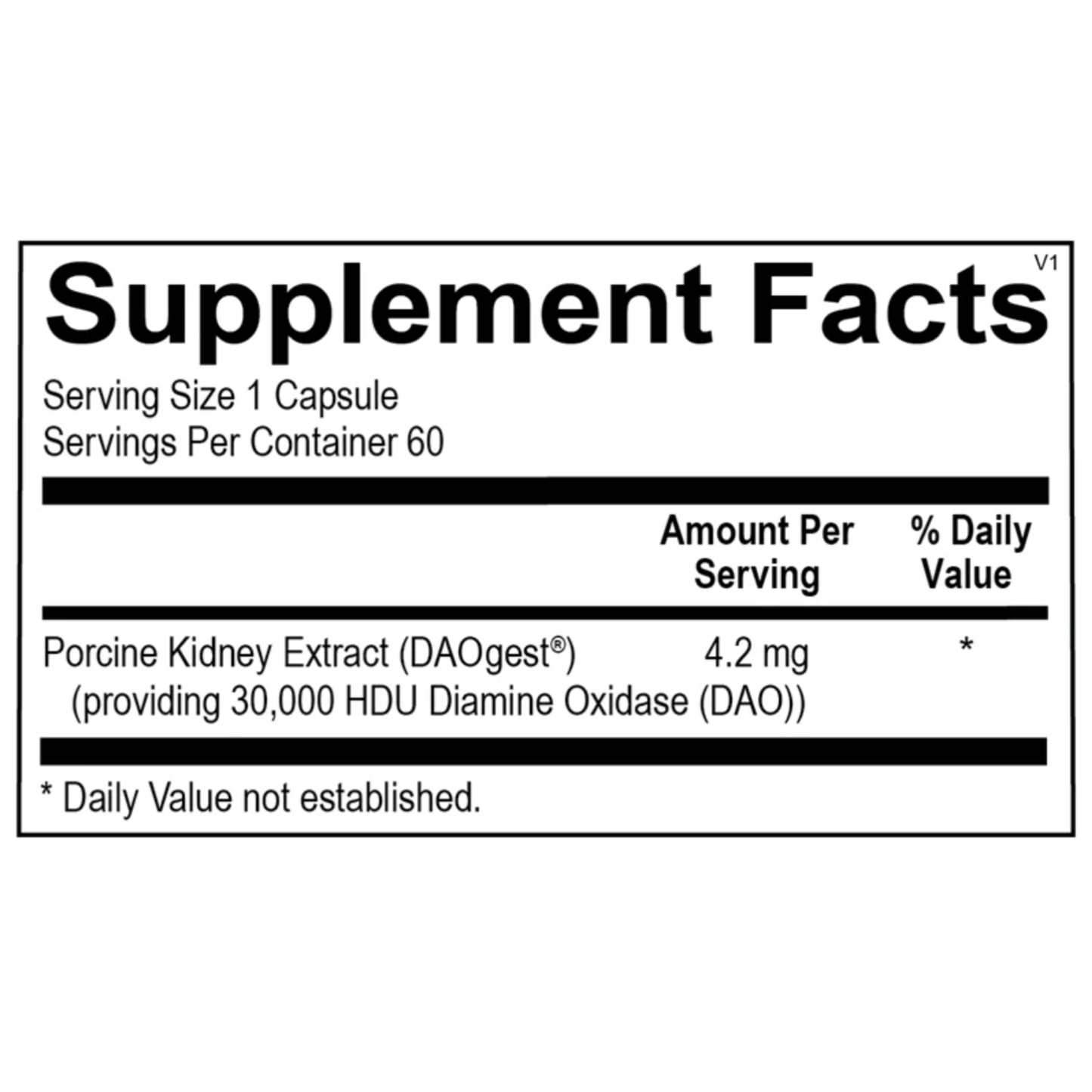 Ortho Molecular, DAO Enzyme, 60 Capsules UPC 615033001780 | Hilife Vitamins