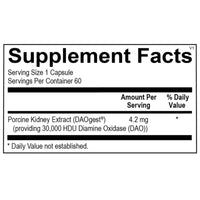 Ortho Molecular, DAO Enzyme, 60 Capsules UPC 615033001780 | Hilife Vitamins