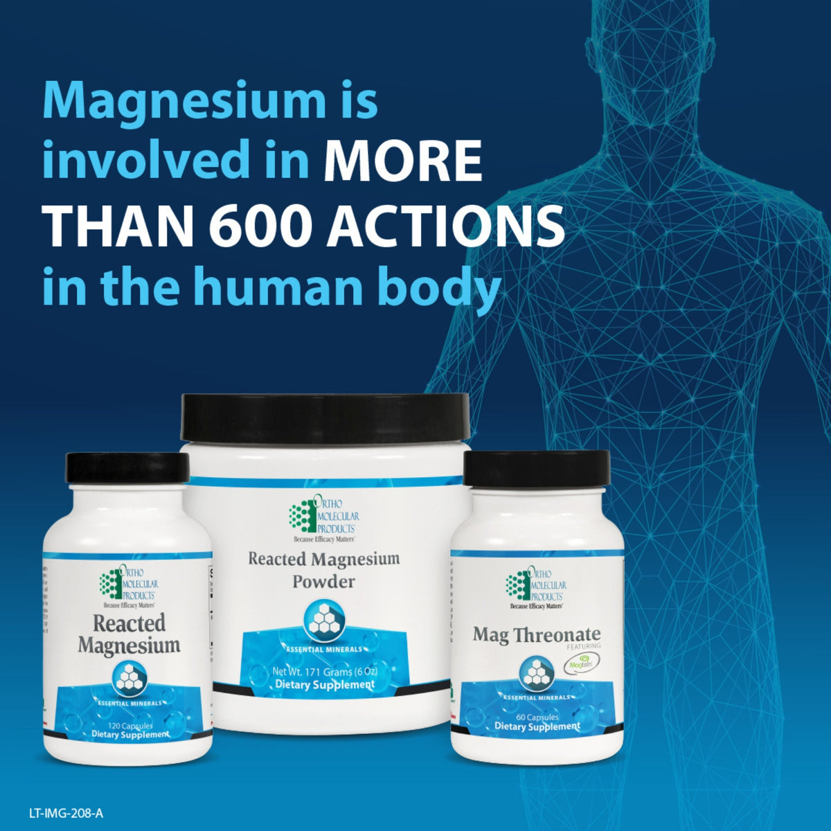 Ortho Molecular, Reacted Magnesium, 60 Capsules UPC 615033002503 | Hilife Vitamins