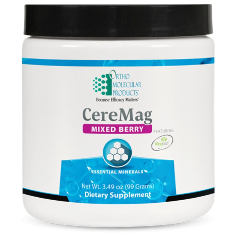 Ortho Molecular, CereMag, Mixed Berry Powder, 3.49 oz (99 Grams) UPC 615033002633 | HiLife Vitamins