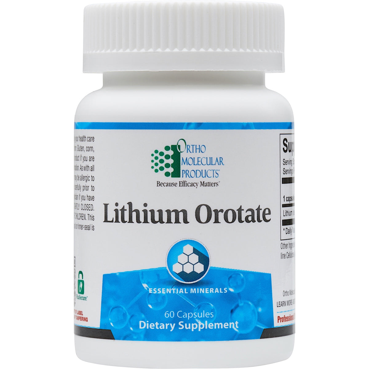 Ortho Molecular, Lithium Orotate, 60 Capsules UPC 615033002701 | Hilife Vitamins