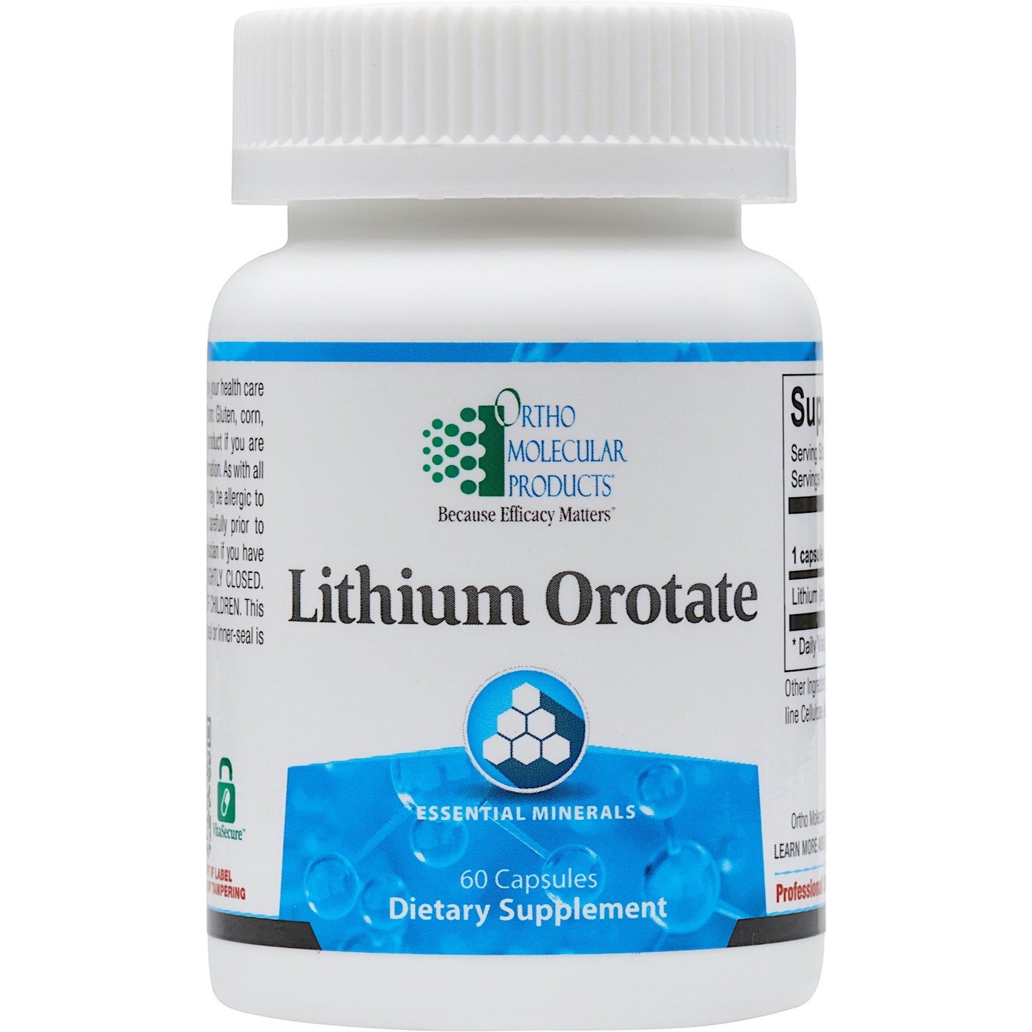 Ortho Molecular, LITHIUM OROTATE, 60 Capsules UPC 615033002701 | HiLife Vitamins