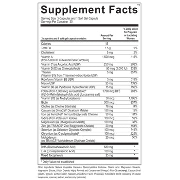Ortho Molecular, Prenatal Complete with DHA, 30 Servings UPC 615033003203 | Hilife Vitamins