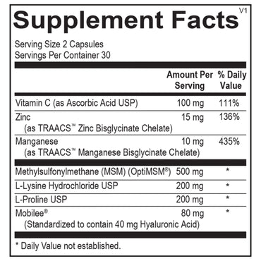Ortho Molecular, Collagen Factors, 60 Capsules UPC 615033003326 | Hilife Vitamins