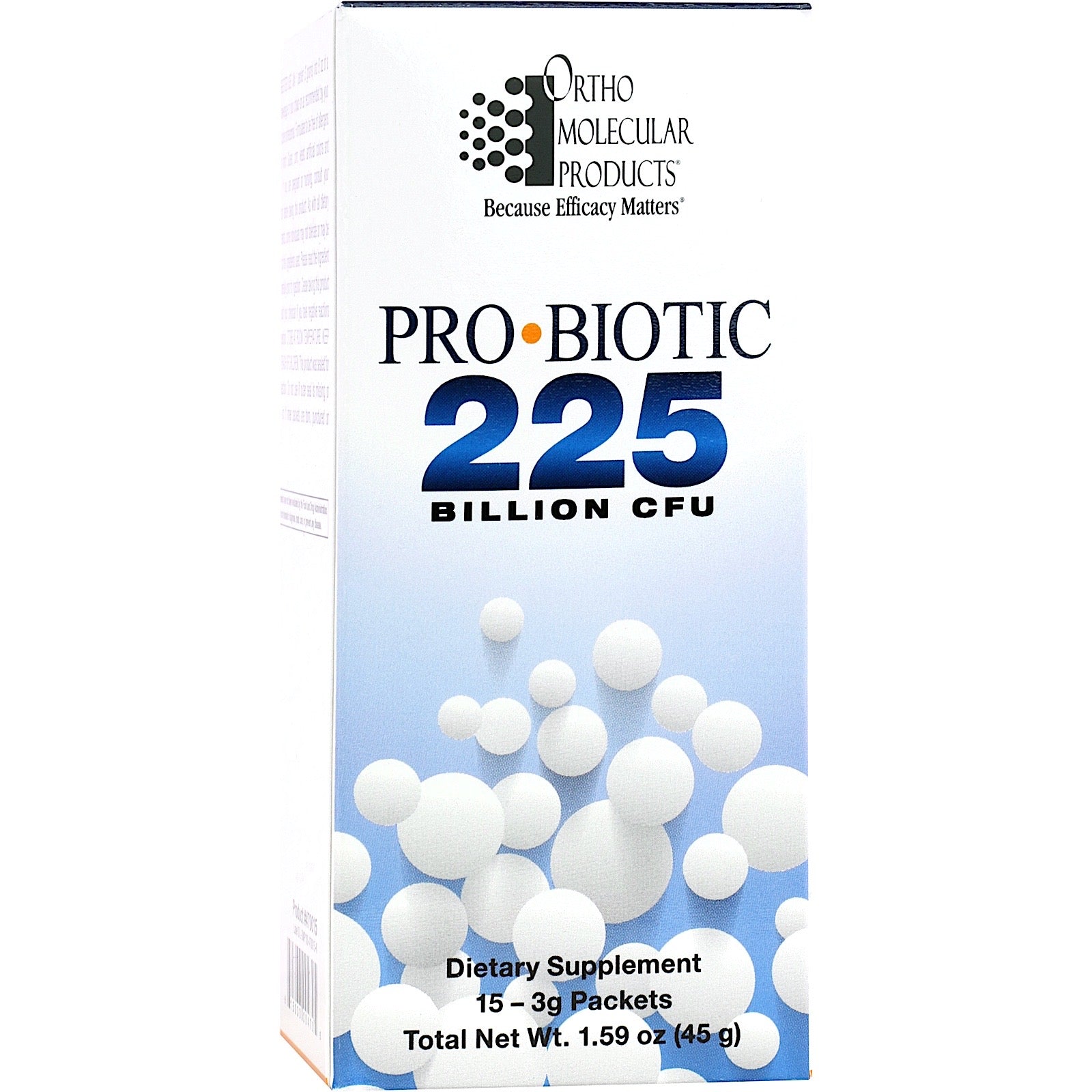Ortho Molecular, ProBiotic 225 billion CFU, 15 Packets UPC 615033004705 | HiLife Vitamins