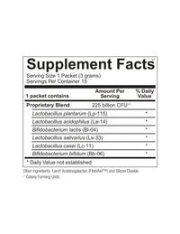 Ortho Molecular, ProBiotic 225 billion CFU, 15 Packets UPC 615033004705 | HiLife Vitamins