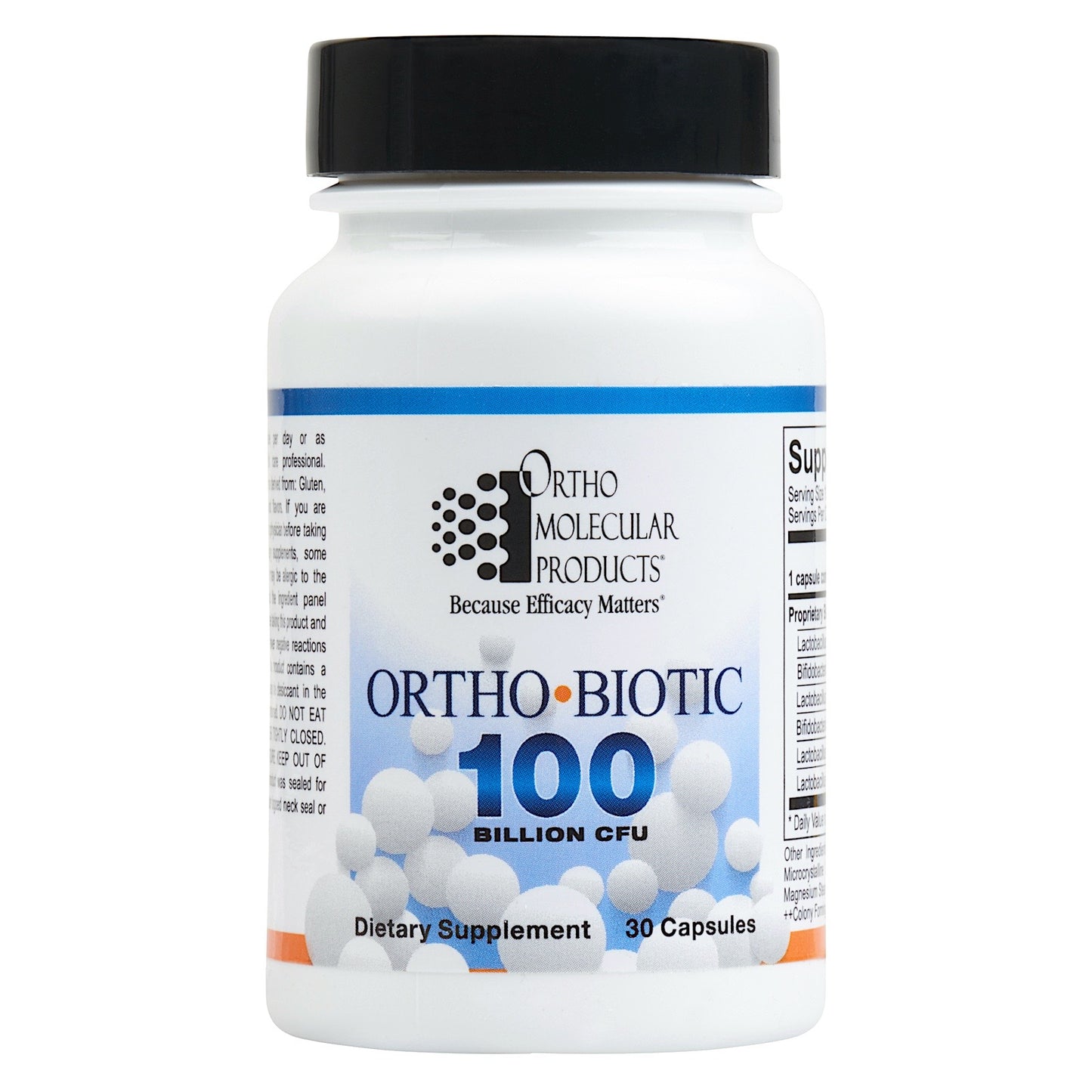 Ortho Molecular, Ortho Biotic 100 billion CFU, 30 Capsules UPC 615033004743 | HiLife Vitamins