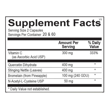 Ortho Molecular, Natural D-Hist®, 40 Capsules UPC 615033005245 | Hilife Vitamins