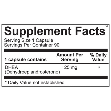 Ortho Molecular, Dhea 25 mg, 90 Capsules UPC 615033005955 | Hilife Vitamins