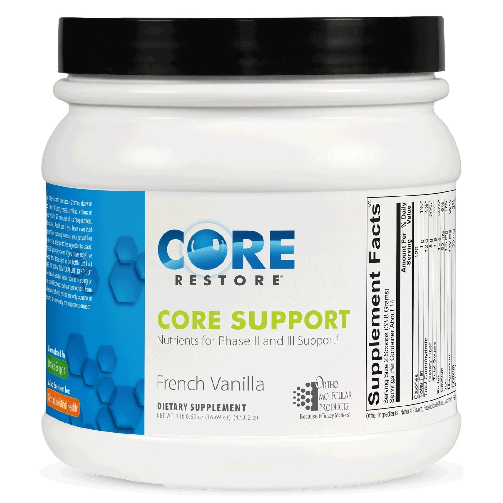 Ortho Molecular, Core Support French Vanilla, 17.03 Oz UPC 615033006808 | Hilife Vitamins