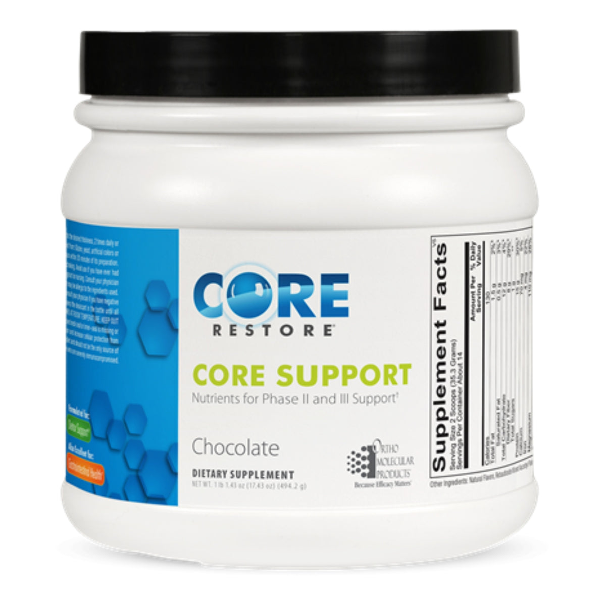 Ortho Molecular, Core Support Chocolate UPC 615033006815 | Hilife Vitamins