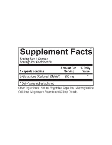 Ortho Molecular, L-Glutathione, 60 Capsules UPC 615033007188 | HiLife Vitamins