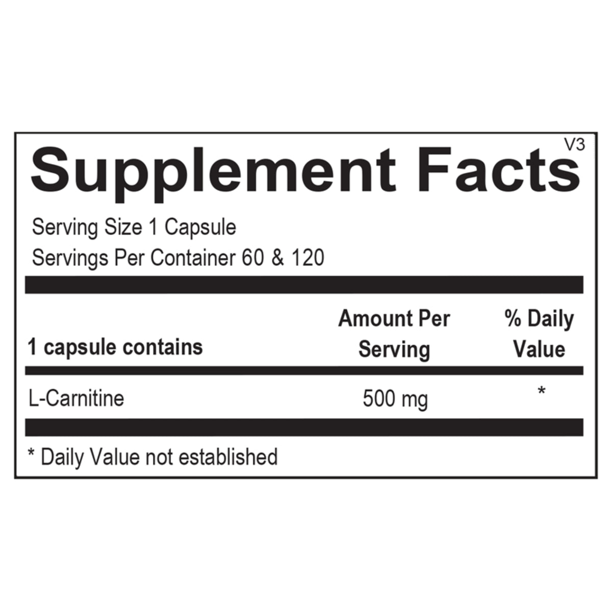 Ortho Molecular, L-Carnitine, 60 Capsules UPC 615033007300 | Hilife Vitamins