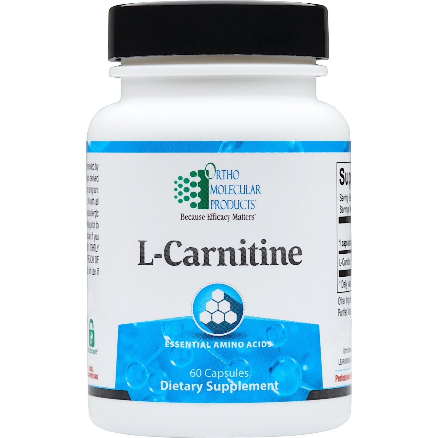 Ortho Molecular, L-Carnitine, 60 Capsules UPC 615033007300 | HiLife Vitamins