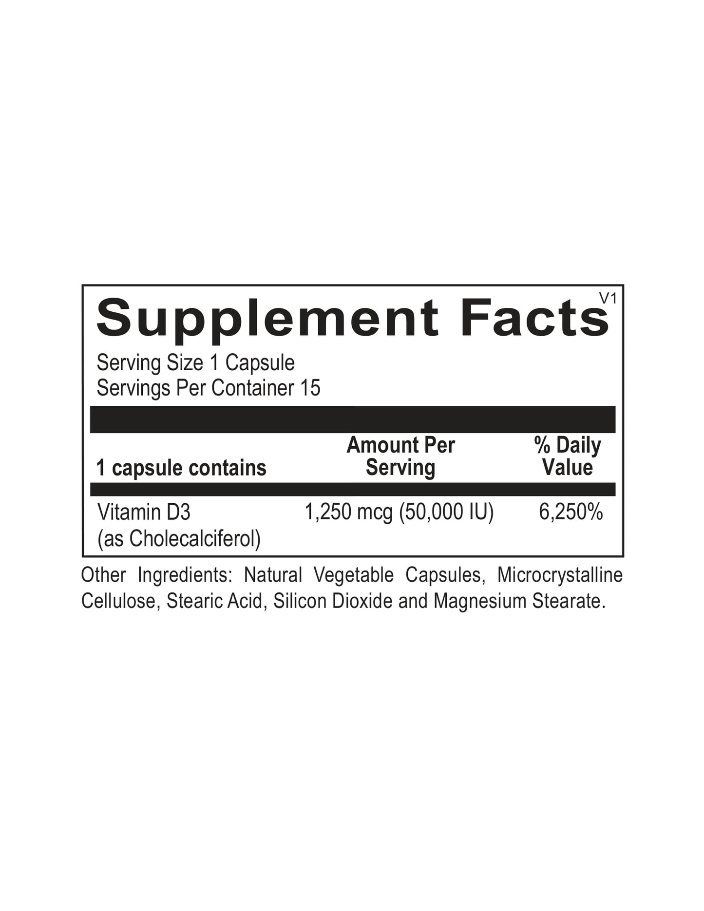 Ortho Molecular, Vitamin D3 50000 IU 1 Box, 15 Capsules UPC 615033011031 | HiLife Vitamins