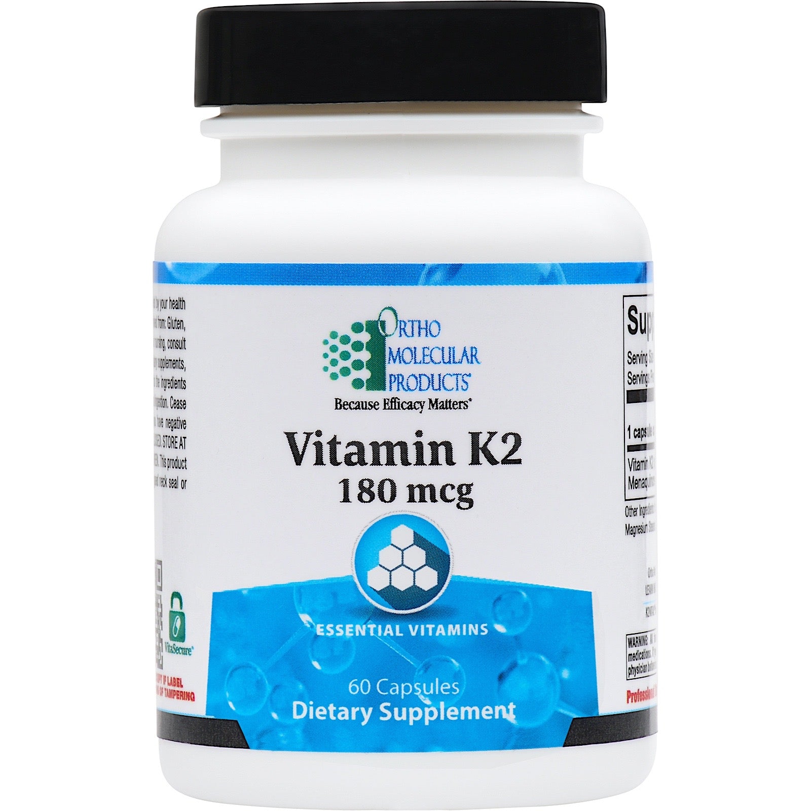 Ortho Molecular, Vitamin K2 180 mcg, 60 Capsules UPC 615033011604 | HiLife Vitamins