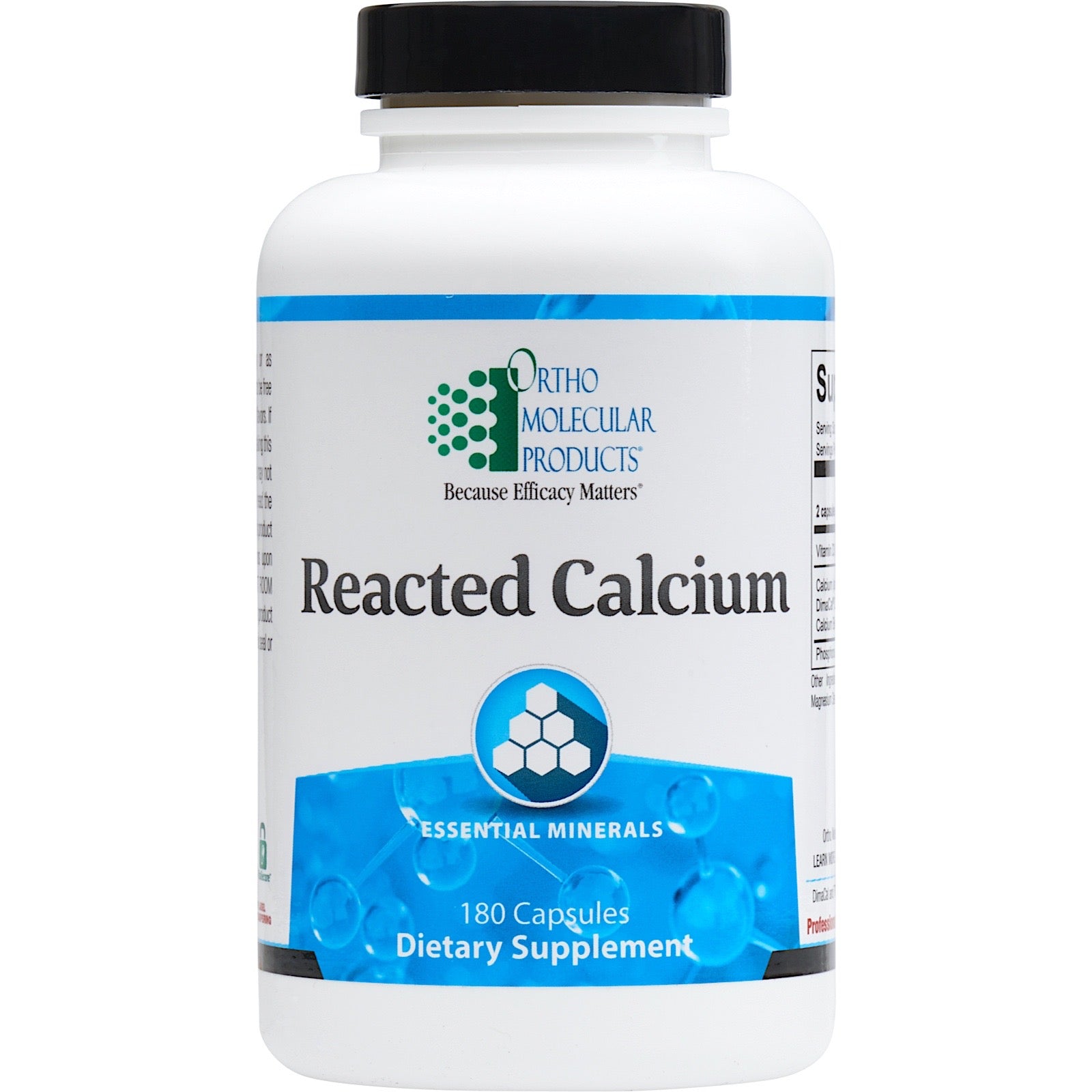 Ortho Molecular, Reacted Calcium, 180 Capsules UPC 615033012519 | HiLife Vitamins