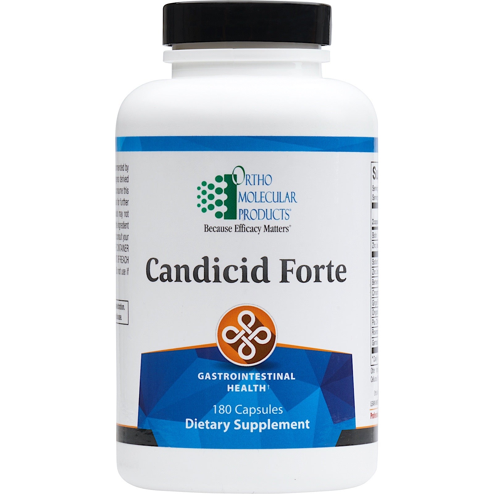 Ortho Molecular, Candicid Forte, 180 Capsules UPC 615033015107 | HiLife Vitamins