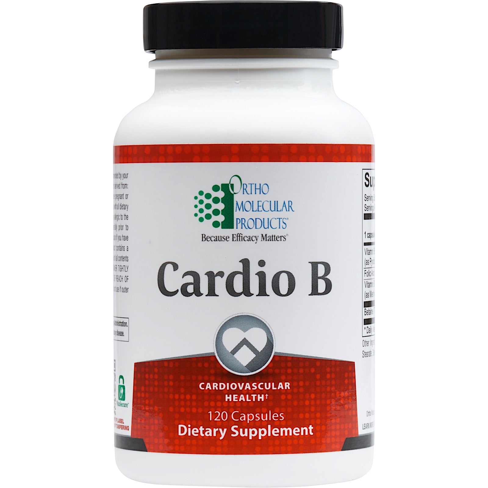 Ortho Molecular, CARDIO B, 120 Capsules UPC 615033015466 | HiLife Vitamins