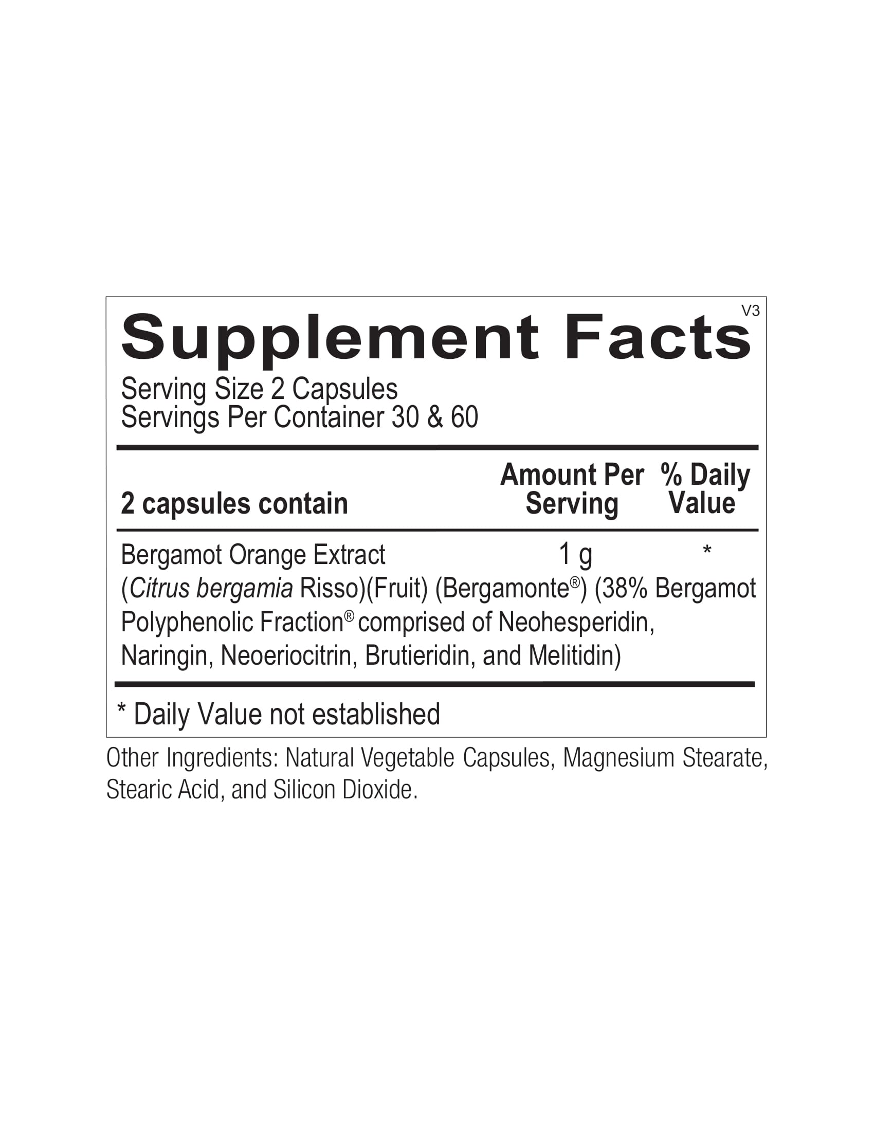 Ortho Molecular, Bergamot BPF, 120 Capsules UPC 615033015985 | HiLife Vitamins