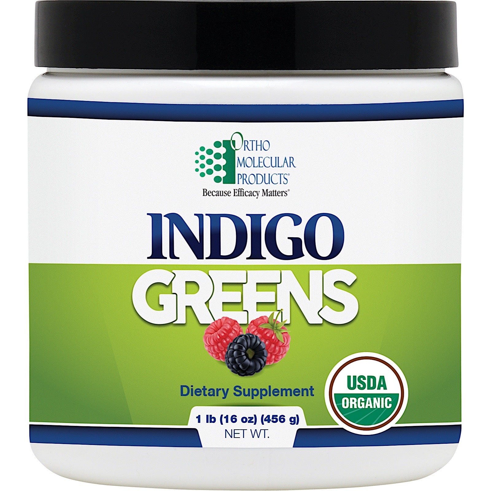 Ortho Molecular, INDIGO GREENS POWDER, 60 servings UPC 615033016135 | HiLife Vitamins