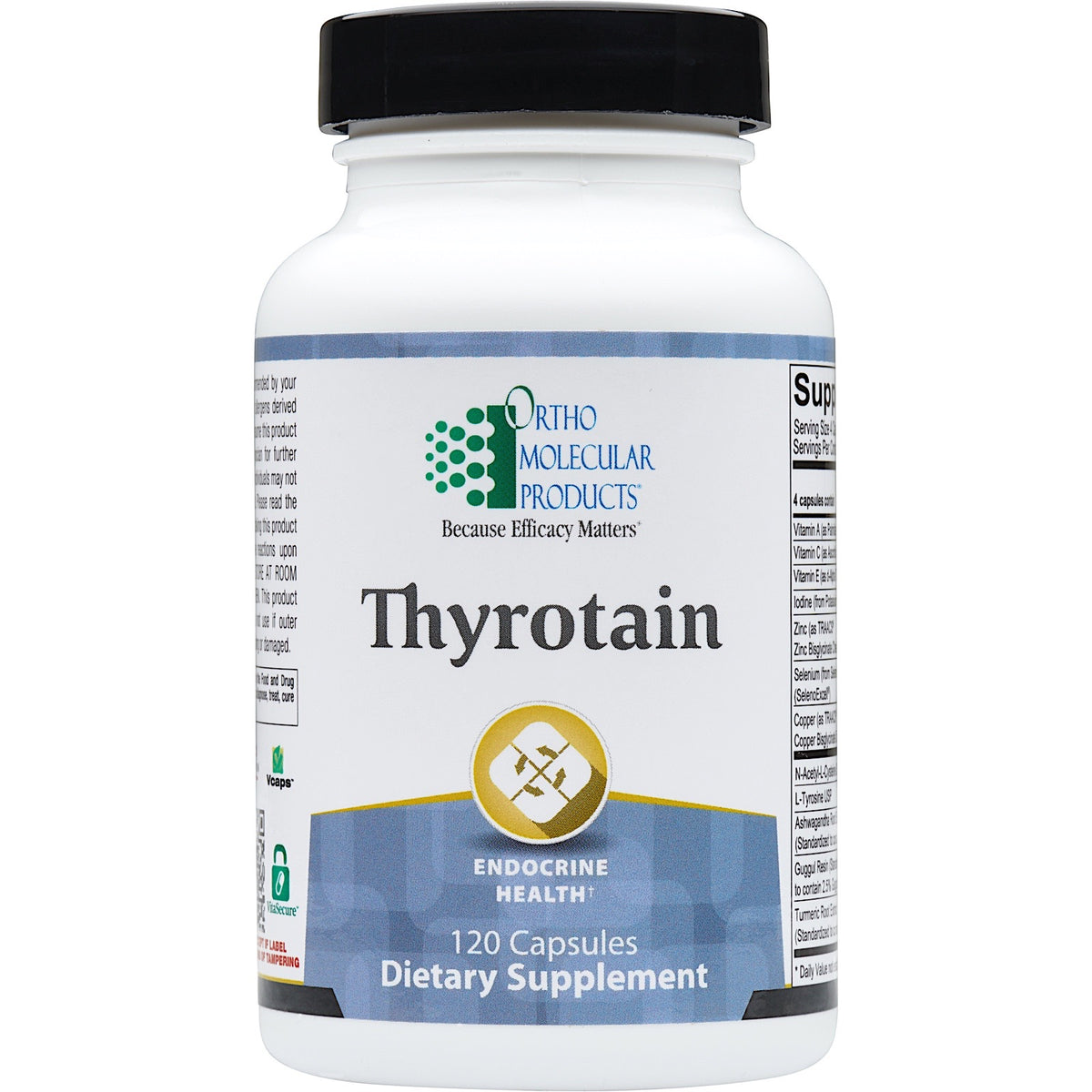 Ortho Molecular, Thyrotain, 120 Capsules UPC 615033016203 | Hilife Vitamins