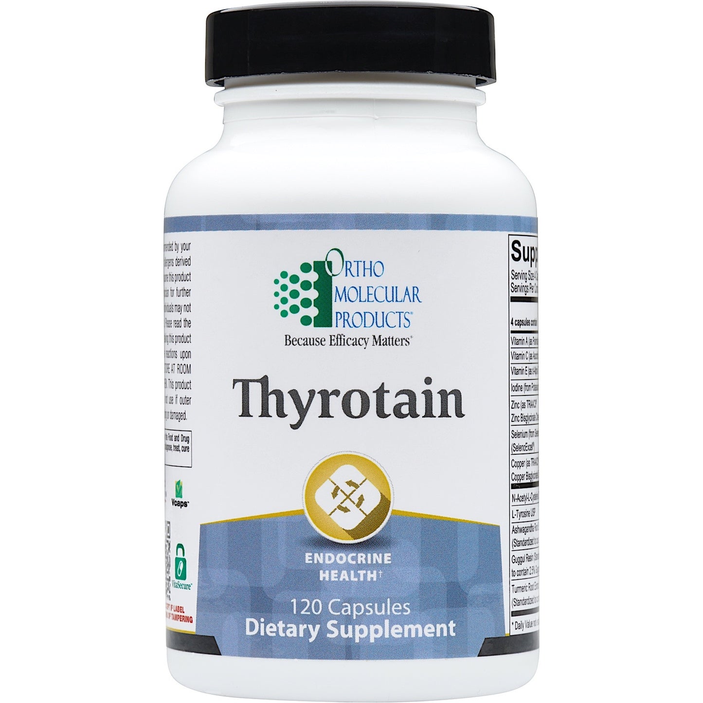 Ortho Molecular, Thyrotain, 120 Capsules UPC 615033016203 | HiLife Vitamins