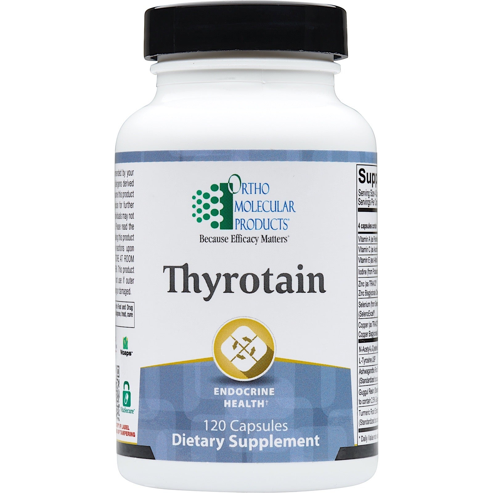 Ortho Molecular, Thyrotain, 120 Capsules UPC 615033016203 | HiLife Vitamins