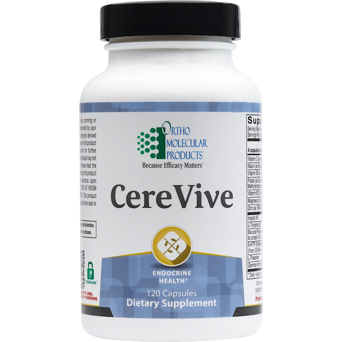 Ortho Molecular, CereVive, 120 Capsules UPC 615033018306 | Hilife Vitamins