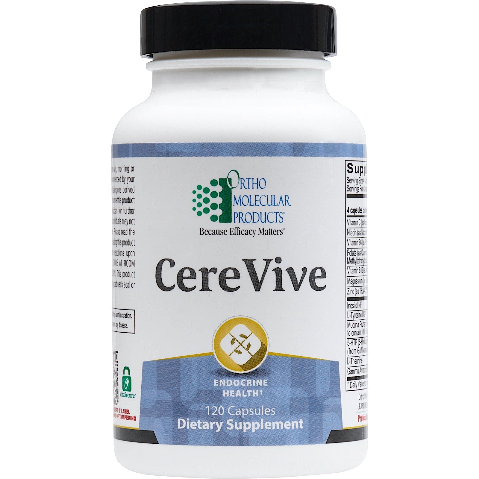 Ortho Molecular, CereVive, 120 Capsules UPC 615033018306 | HiLife Vitamins