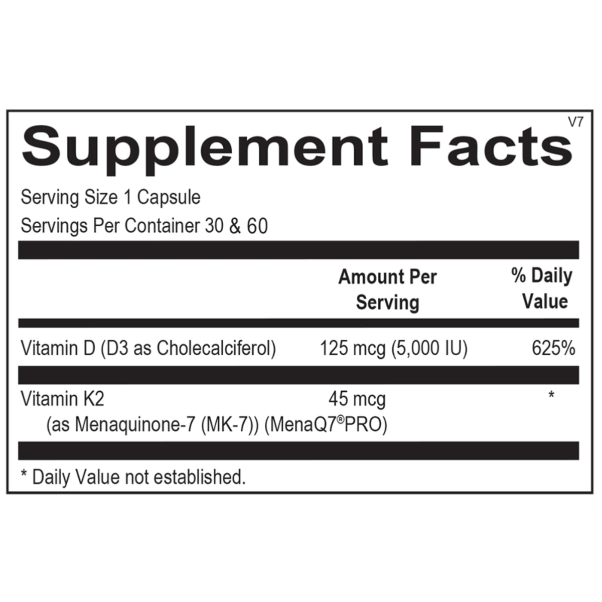 Ortho Molecular, Vitamin K2 with D3, 30 Capsules UPC 615033021252 | Hilife Vitamins