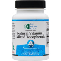 Ortho Molecular, Natural Vitamin E Mixed Tocopherols, 60 Softgels UPC 615033021313 | HiLife Vitamins